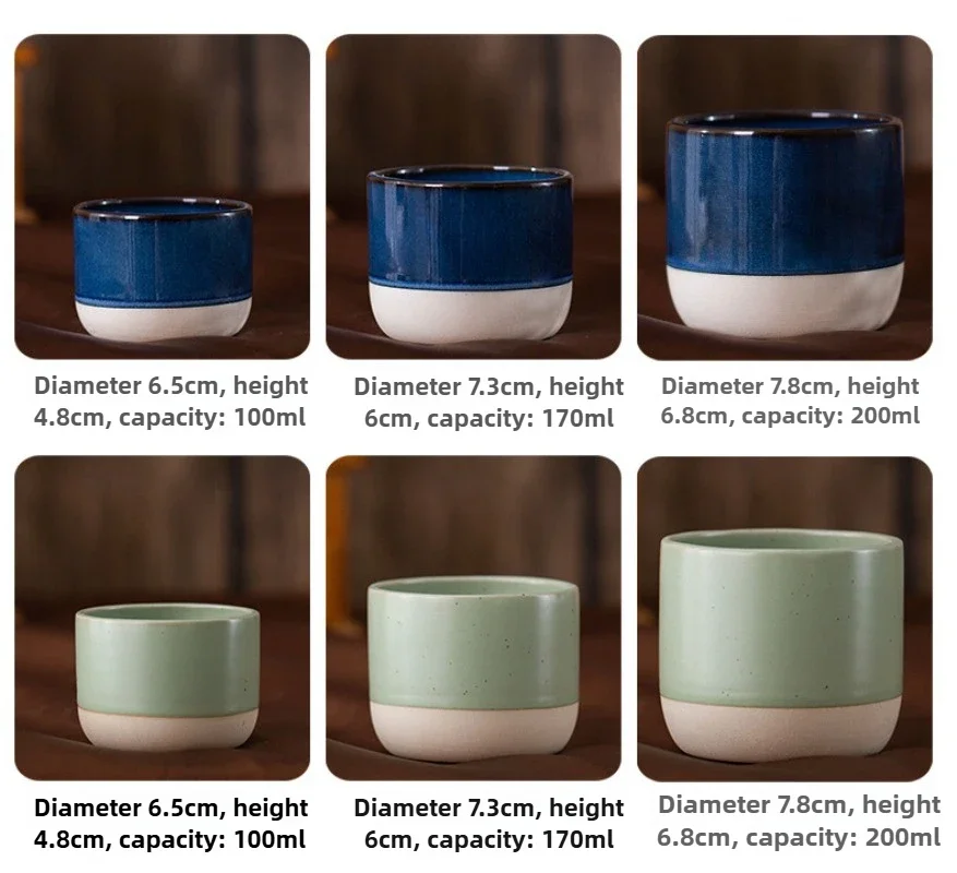 Vintage Kaffeetasse 100ml 170ml 200ml Keramik-Teetasse Japanischer Stil Café-Trinkgeschirr Steinzeug Espresso für Restaurants Hotels – Detail 5