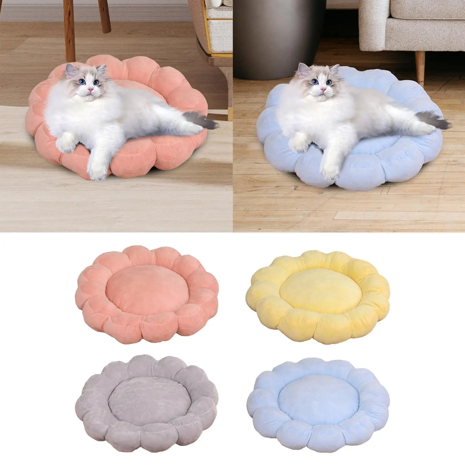 Pet Sleeping Pad, Small Dog Bed, Cute Plush Non-slip Cushion, Cute Petal Cat Bed, Nest Bed