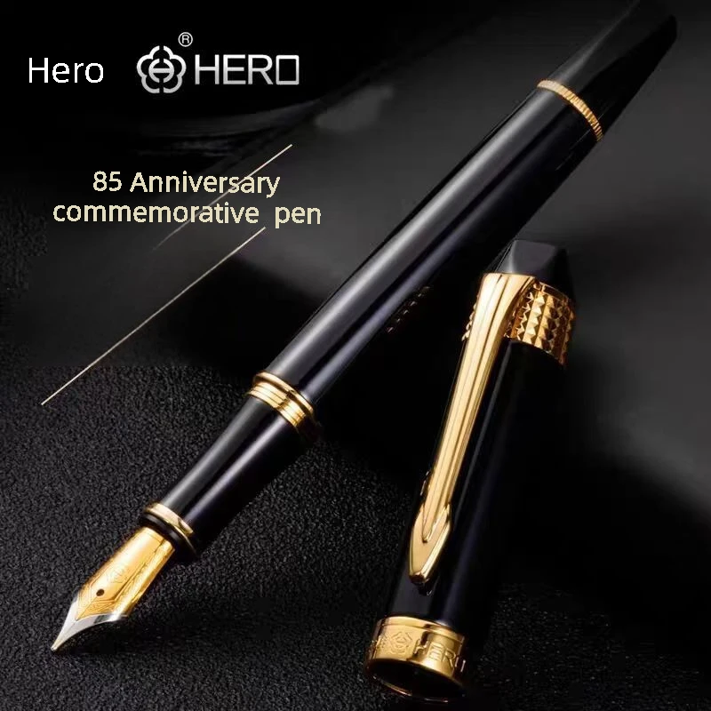 

Hero H85 Metal Fountain Pen Black Lacquer Business Signature Pen for Adults Students Calligraphy Practice Writing Ink Pen