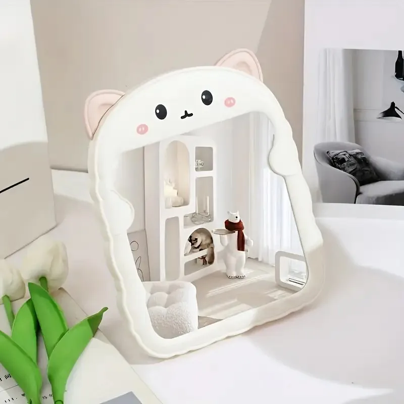 

Stylish Foldable Cat-Ear Makeup Mirror | Cute Animal Design, Durable Polished Plastic Frame | Multiple Color Choices | Perfect f