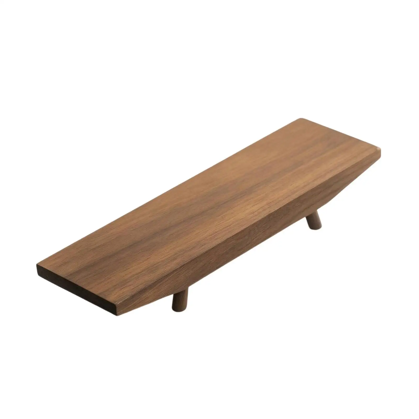 Wooden Display Tray Rectangular Acacia Wood Riser Elevated Wooden Display Riser for Countertop, Tea Table, Entryway