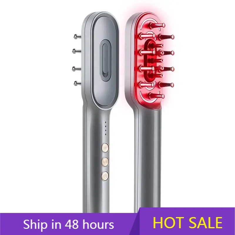 

YTYIN Hair Growth Products Scalp Care Devices Hairbrush Blue Red Pink Led Light Scalp Massage Hair Straightener Comb