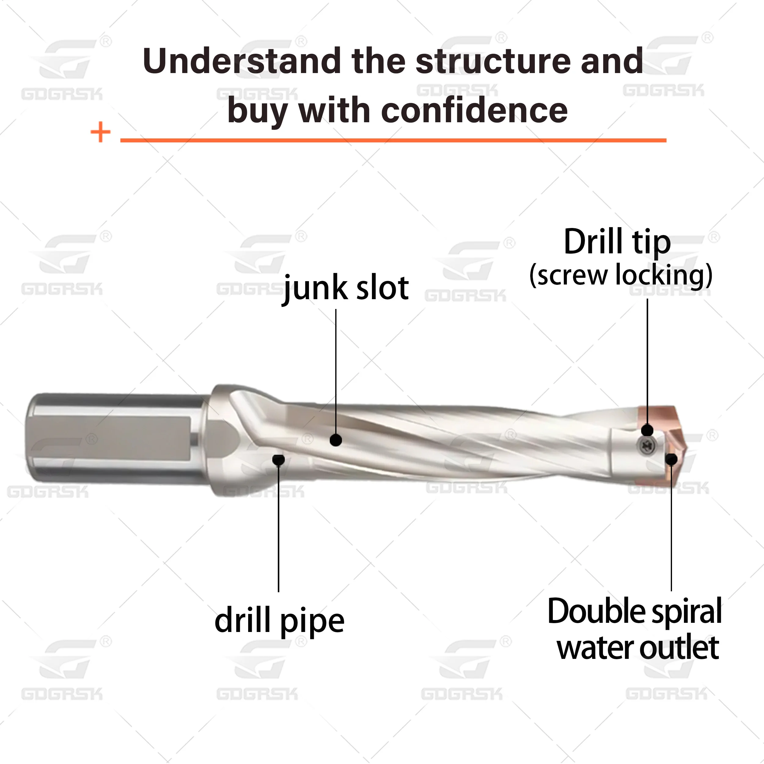 CNC Lathe Tool Deep Hole Drilling Holder JCD C20 100 3D 5D 8D Crown Drill Rod Used For HCD Insert CNC High-speed Violent Drillin