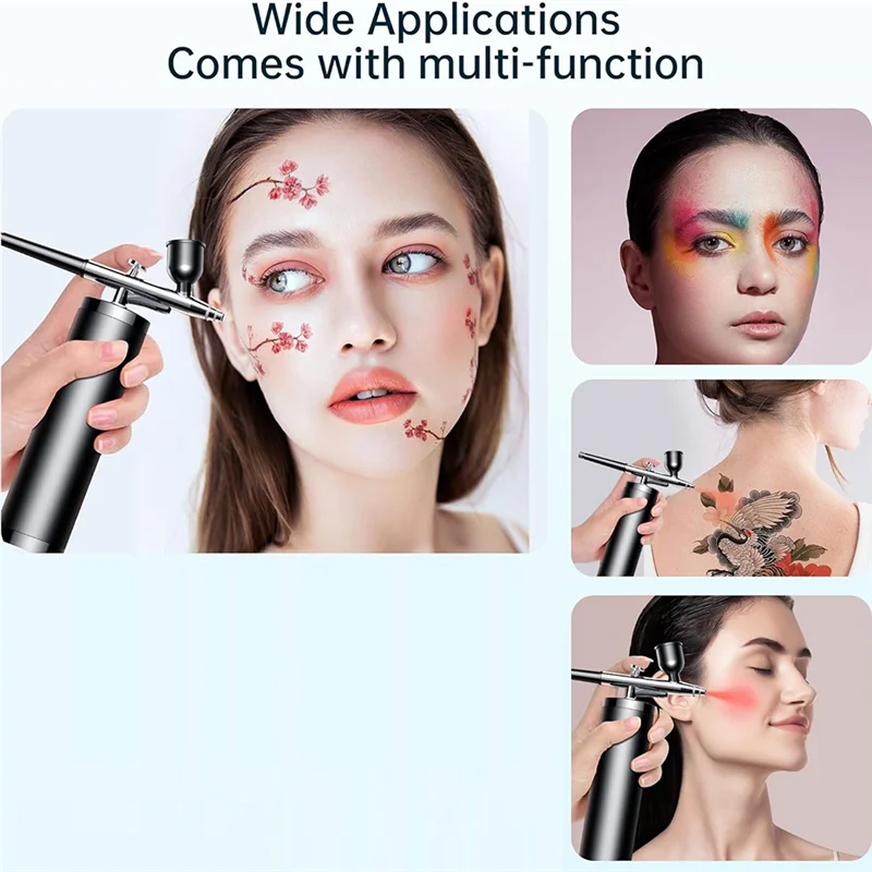 ABRG-Airbrush Set Airbrush Portabel dengan Kompresor Set Airbrush Genggam Ideal untuk Tugas Kompleks Seperti Tato/Manikur