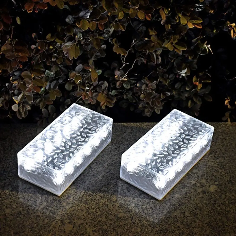 Solar Powered Solar Brick Light Waterproof LED Outdoor Solar Lights Ground Mounted Rectangular Garden Path Lights