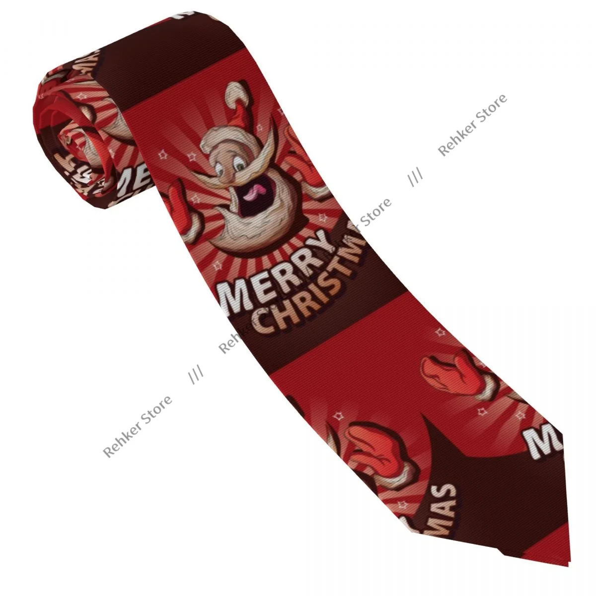 Mens Tie Classic Skinny Smiling Santa Claus Mary Christmas Neckties Narrow Collar Slim Casual Tie Gift