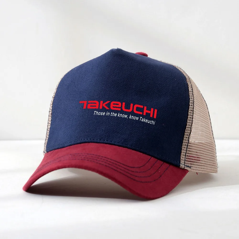 New Takeuchi Excavator Construction Machinery Logo Mens Baseball Cap Cool Summer Mens Mesh Breathable Adjustable trucker hat