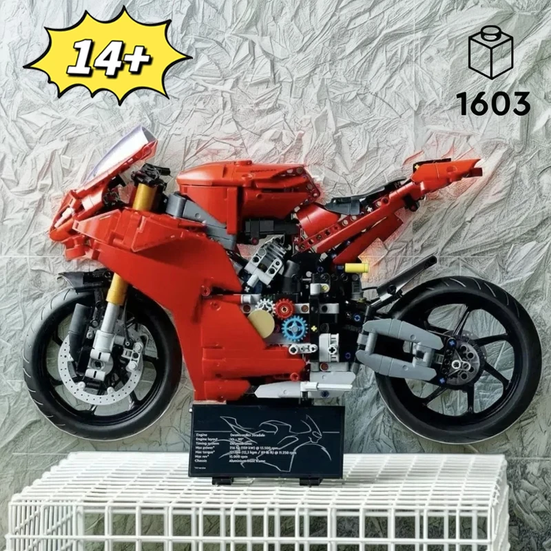 2025 Technical V4 S Motorcycle Compatible Building Blocks Mechanical Model 42202 DIY Bricks Toys For