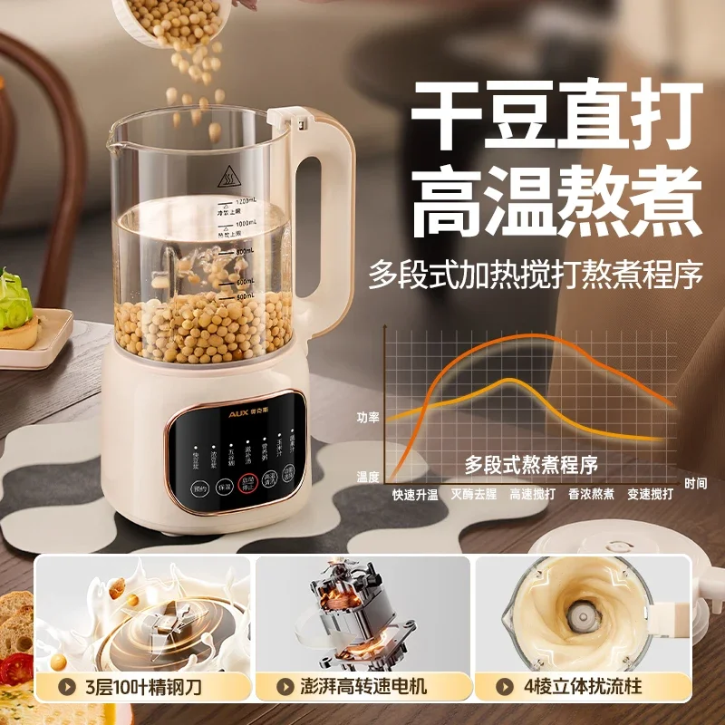 220V Mini High Speed Blenders for Home Use with Low Noise and Fully Automatic Function, Ideal for 1-2 People