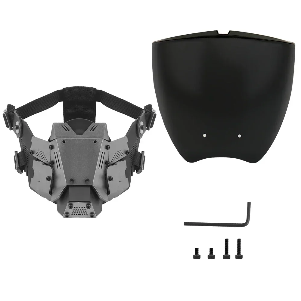 Full Face Tactical Paintball Mask Black Lens Visor Outdoor Cycling Accessory Party Costume Prop