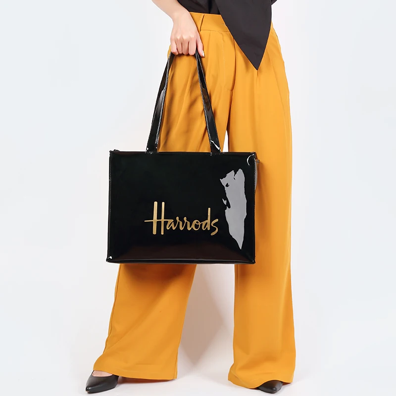 Horizontal Edition PVC Reusable Shopping Bag Eco-friendly London Lady Shopper Bag Large Capacity Waterproof Handbag Shoulder Bag