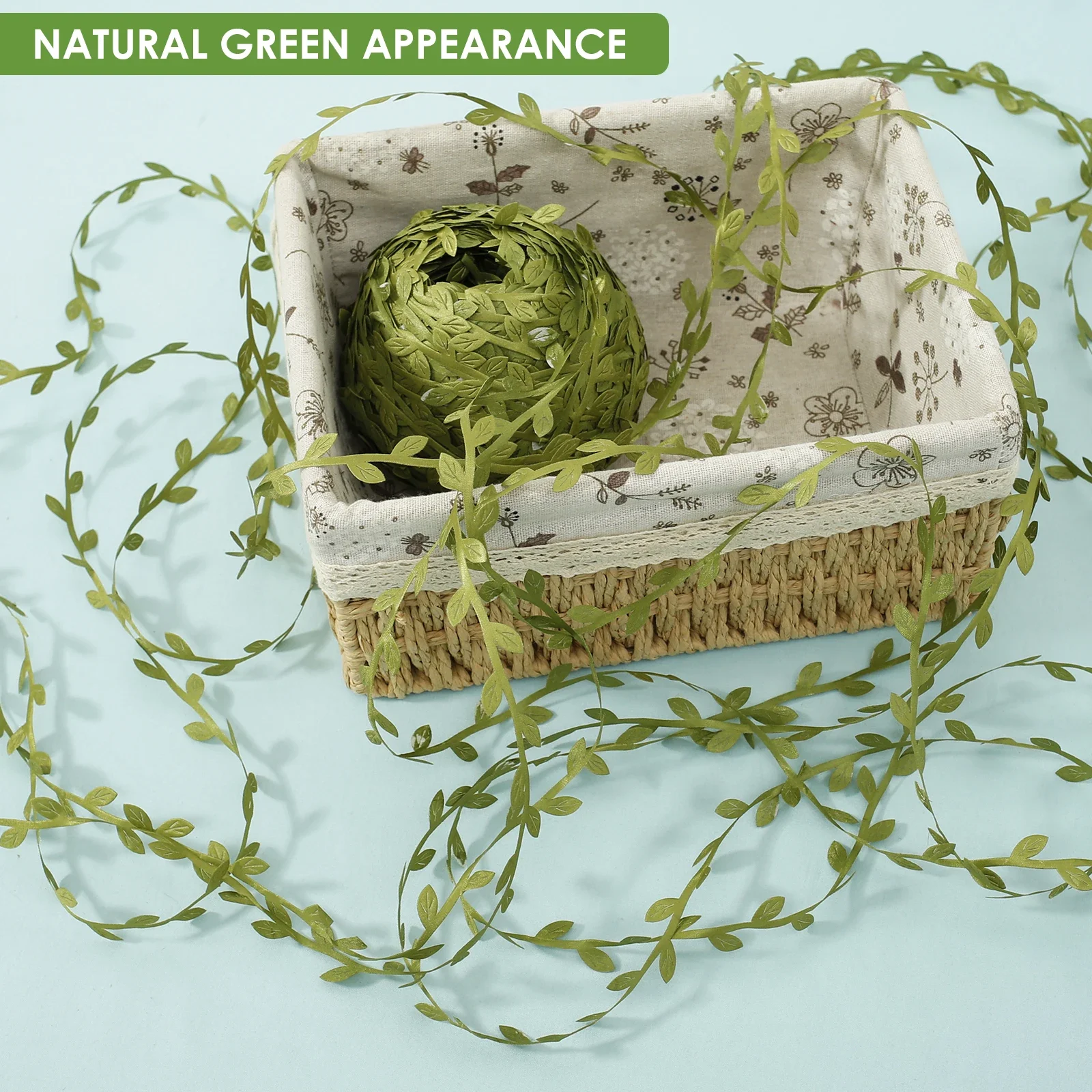 Nastro per foglie artificiali Squisito versatile Stringa di vite verde Piuttosto finte piante sospese Foglia Riutilizzabile Foglia verde