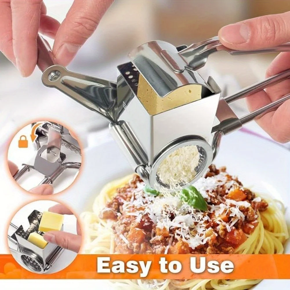Handheld Edelstahl Rotary Käse Reibe Küche Werkzeug Knoblauch Karotte Cutter Slicer Shredder Grinder