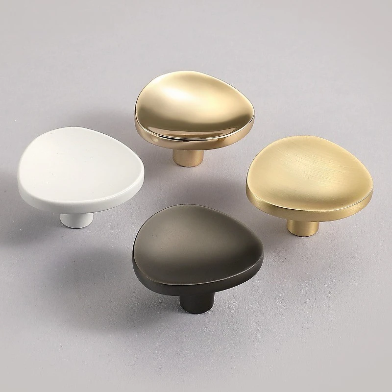 Modern Minimalist Single-hole Zinc Alloy Drawer Handle for Bedroom Wardrobe, Bedside Cabinet, and Furniture Cabinet Door
