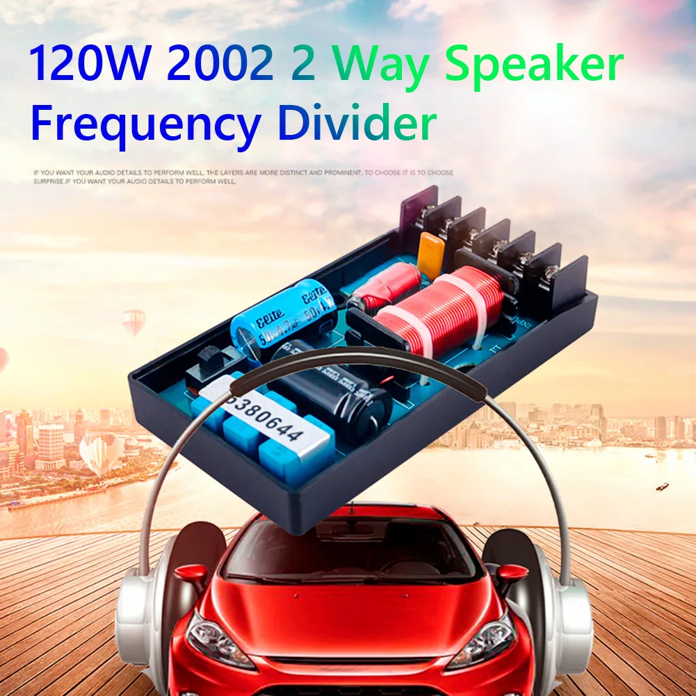 120W 2 Way Bass Speakers Frequency Divider Car Audio Woofer Crossover Filter