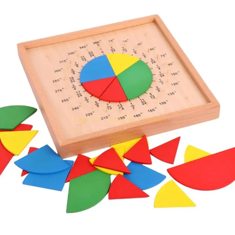 

Fractions Education Montessori Toy Fraction Circles for Children Early Education Learning Rainbow Color Math Manipulatives Tool