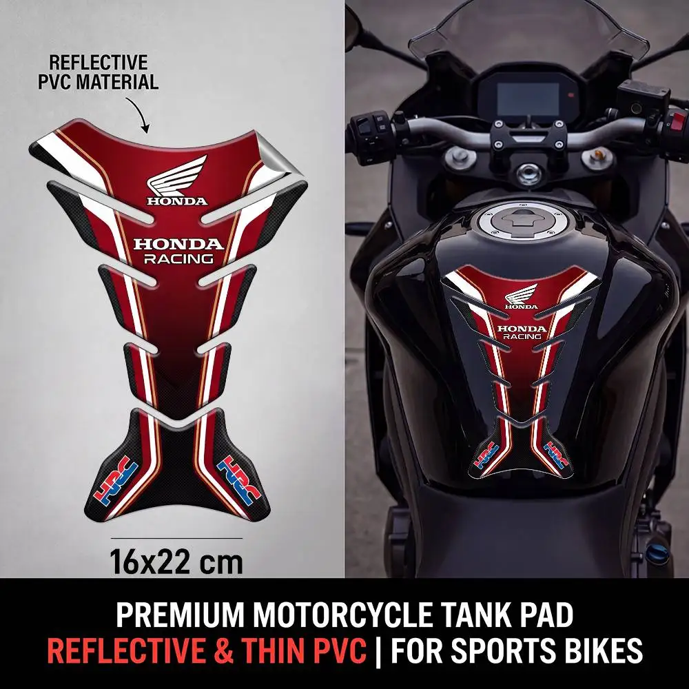 FOR HONDA Motorcycle PVC Tank Pad Tank Cap Protector Racing Sticker Universal