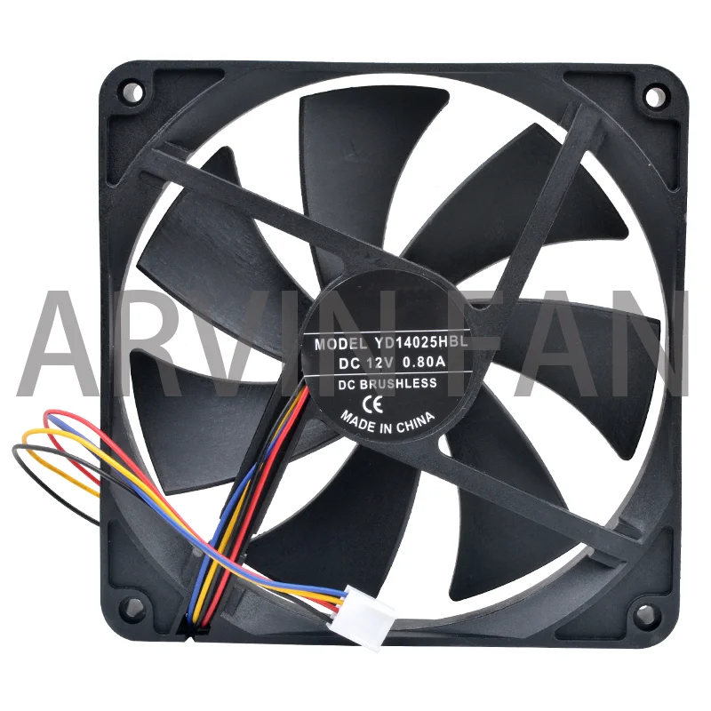 

YD14025HBL 14cm 140mm 140x140x25mm DC12V 0.80A 4pin Pwm High Airflow Cooling Fan Case Power Supply