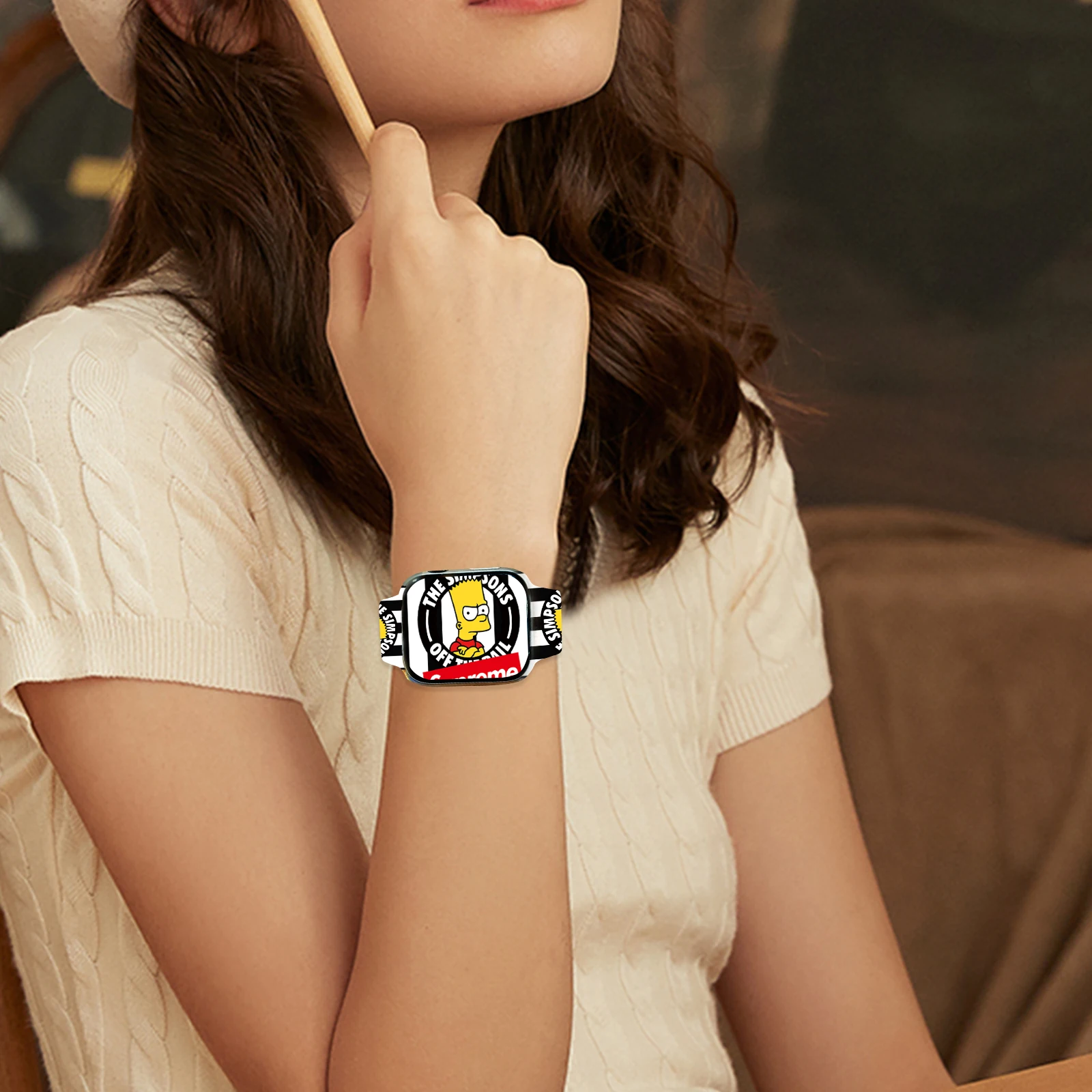 حزام بنمط مطبوع من سلسلة ديزني مناسب لساعة أبل 11/10/9/8 حزام سيليكون قابل للاستبدال IWatch49mm/46mm/44mm/42mm/41mm