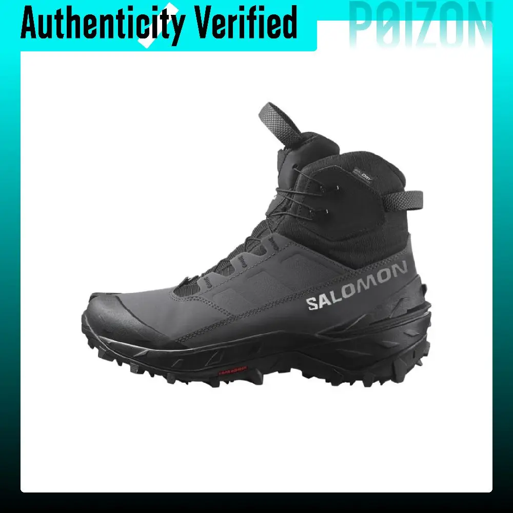 SALOMON Slip Resistant Abrasion Resistant High top Hiking Shoes Men's Black L47569600