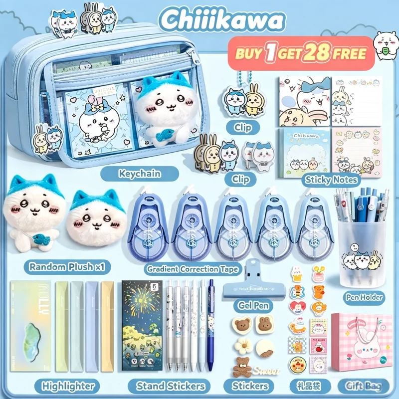 Chiikawa Federmäppchen mit großer Kapazität, niedliches Usagi, japanisches, schlichtes Schreibwaren-Etui, hohe Ästhetik für den täglichen Schulbedarf von Schülern.
