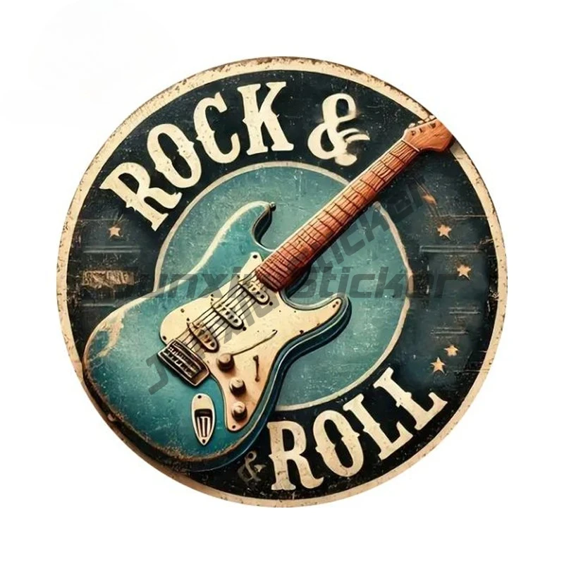 

Rock Roll Vintage Car Stickers Cool Personality Scratch-Proof Vinyl Decal Suitable for Guitar Motorcycle Windshield