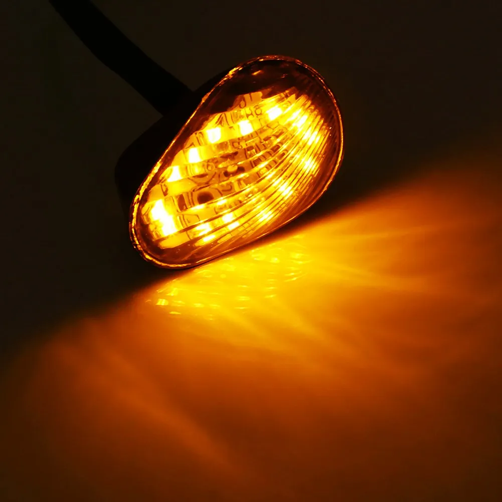 1 Pair Amber LED Turn Signal Light Indicator Lamp Flush Mount For Yamaha YZF R1 R6 R6S Smoke