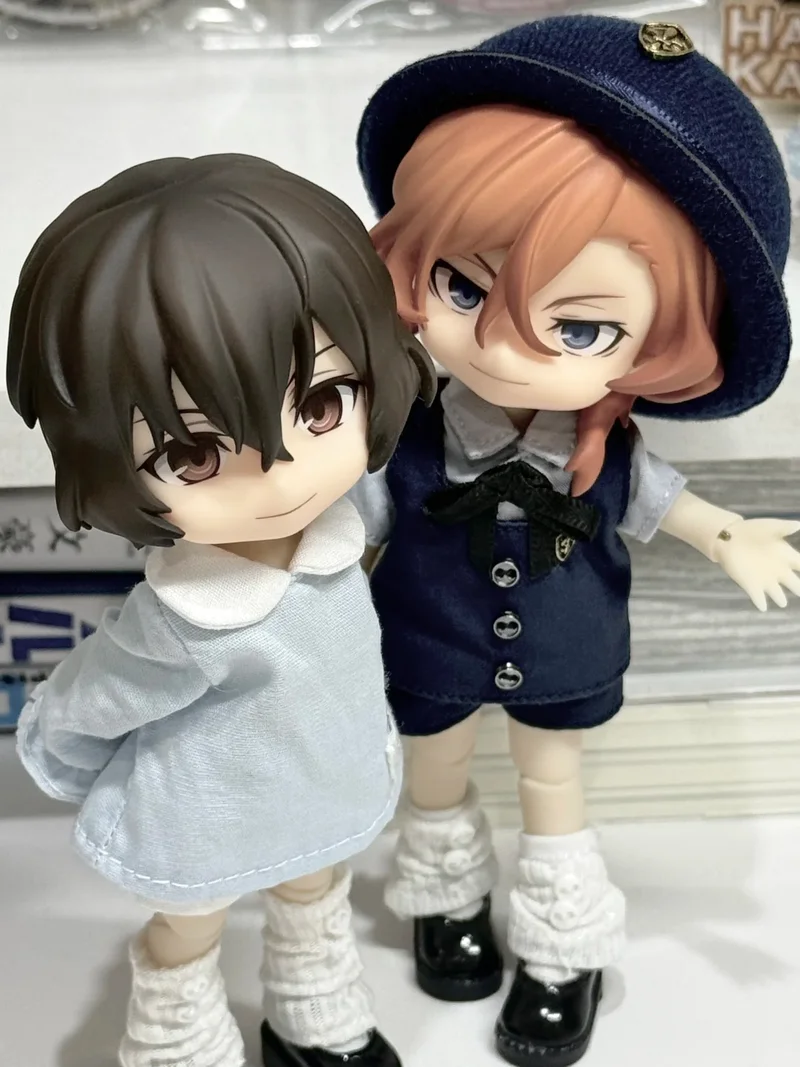 Cute Anime Figure Bungo Stray Dogs Nakahara Chuya Full Set Ob11 Doll Bjd Doll Clothes Action Figure Toy Desktop Decoraction Gift