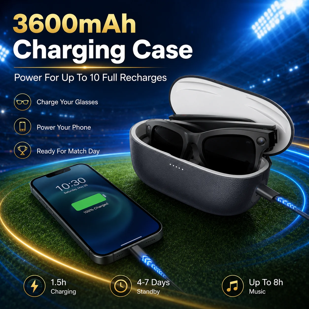 New 2026 Smart Camera Glasses, 1200P Recording, 8MP Photo, 32GB Storage, WiFi App Transfer, Bluetooth Music Call Eyewear Outdoor