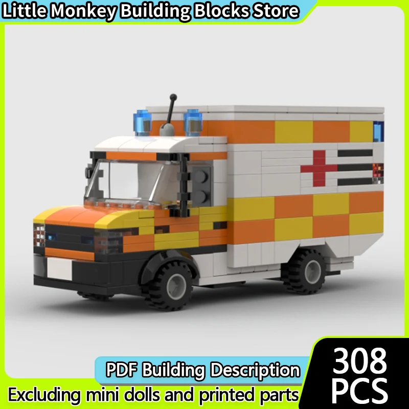 

Модель городской спасательной техники MOC, строительные кирпичи, аварийная скорая помощь, модульная технология, детские праздничные подарки, сборные игрушки, костюм