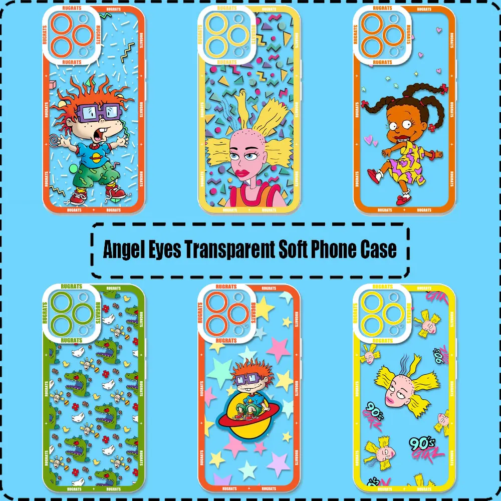 Funny Boy R-Rugrats Cartoon Phone Case For iPhone 16 15 ProMax 14 Plus 12 13 Mini 11 15 16 Pro Max Cases Transparent Soft Covers