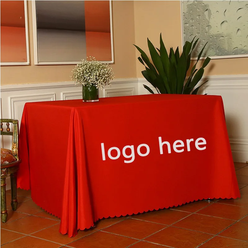 4ft 6ft 8ft 10ft Stretchy Table Cloth Trade Show Custom Throw Table Cover Sublimation Logo Printed Advertise Fitted Table Cloth