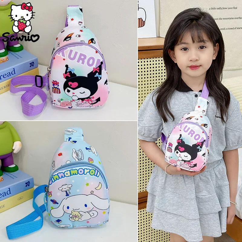 Cinnamoroll Chest Bag Sanrio Crossbody Kuromi Storage Pouch My Melody Hello Kitty Shoulder Bag Pochacco Travel Waist Coin Purse