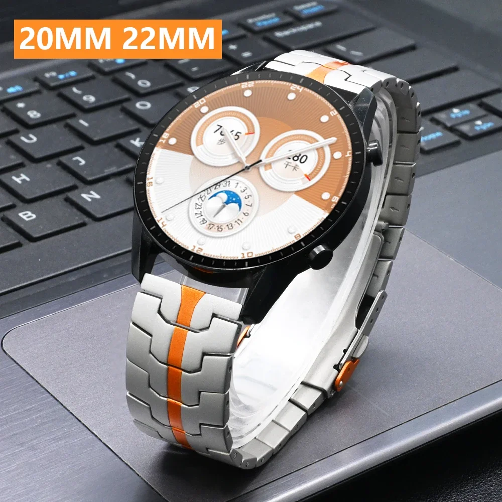 

20mm 22mm Titanium Band for Huawei GT 5 4 46mm Amazfit Balance GTR 4 Titanium Bracelet for Samsung Galaxy 7 6 Classic 47mm Strap