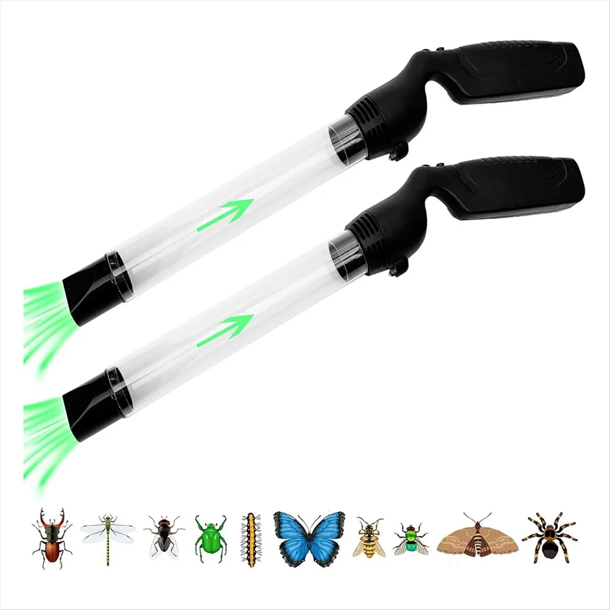 SSR 2 Pack Bug Vacuum Catcher for Adults and Kids, Cordless Spider Vacuum Battery Powered Bug Sucker for Home Garden