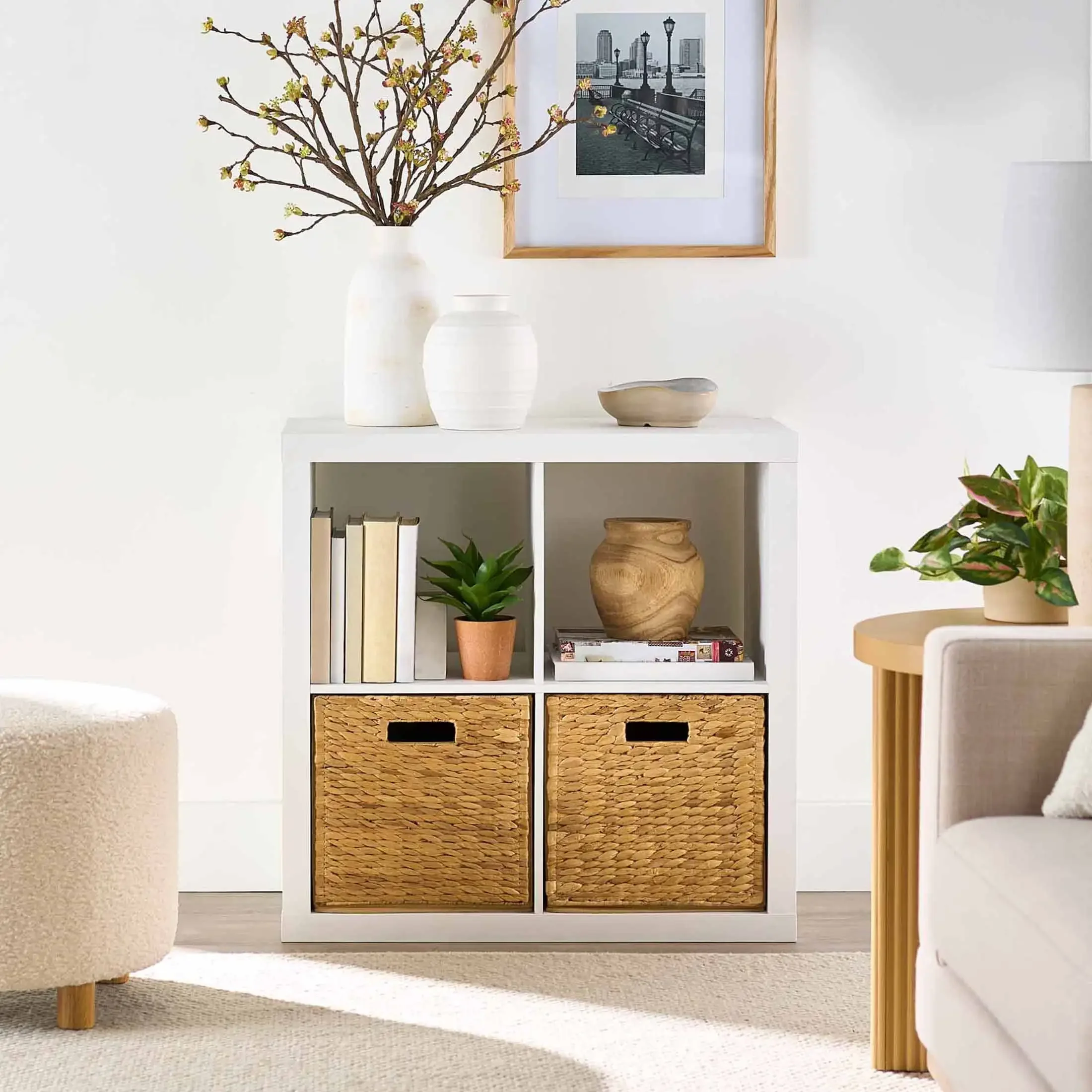 

4-Cube Storage Organizer, White Texture