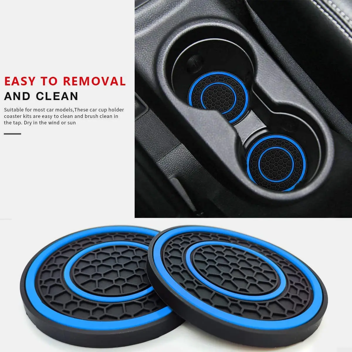 2 stücke Nicht-slip Auto Wasser Tasse Pad Für Tesla Und SUV Limousine Gummi Matte Für Flasche Halter Coaster auto Innen Anti-skid Tasse Halter – Detail 9