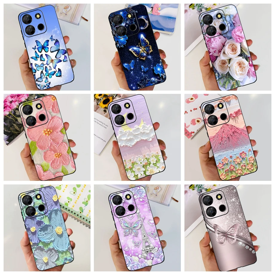 Case For Itel A60 A60s Cover Cute Lovely Flower Silicon Back Phone Case For Itel P17 A27 A551L Soft Cases Coque bumper Housing