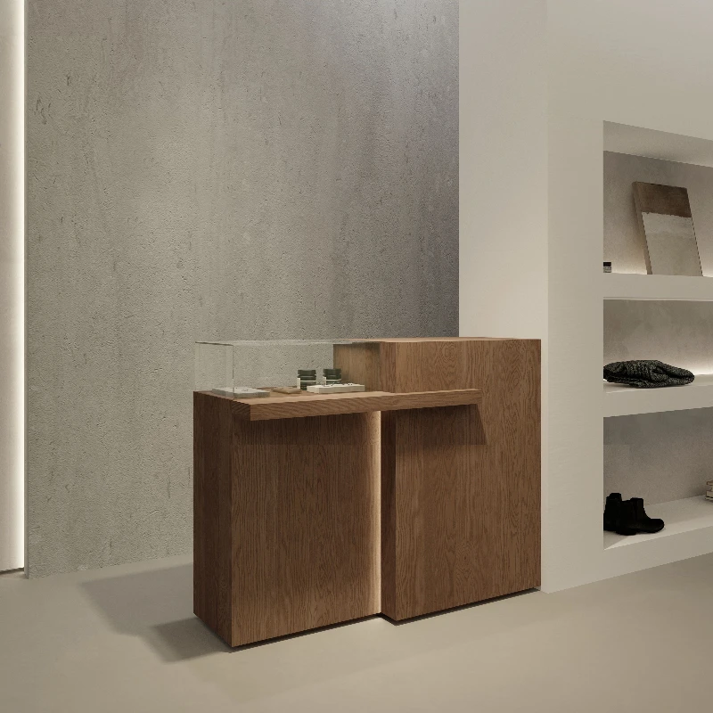 simple Medieval style reception counter glass display small bar reception desk retro design balcão recepção office furniture