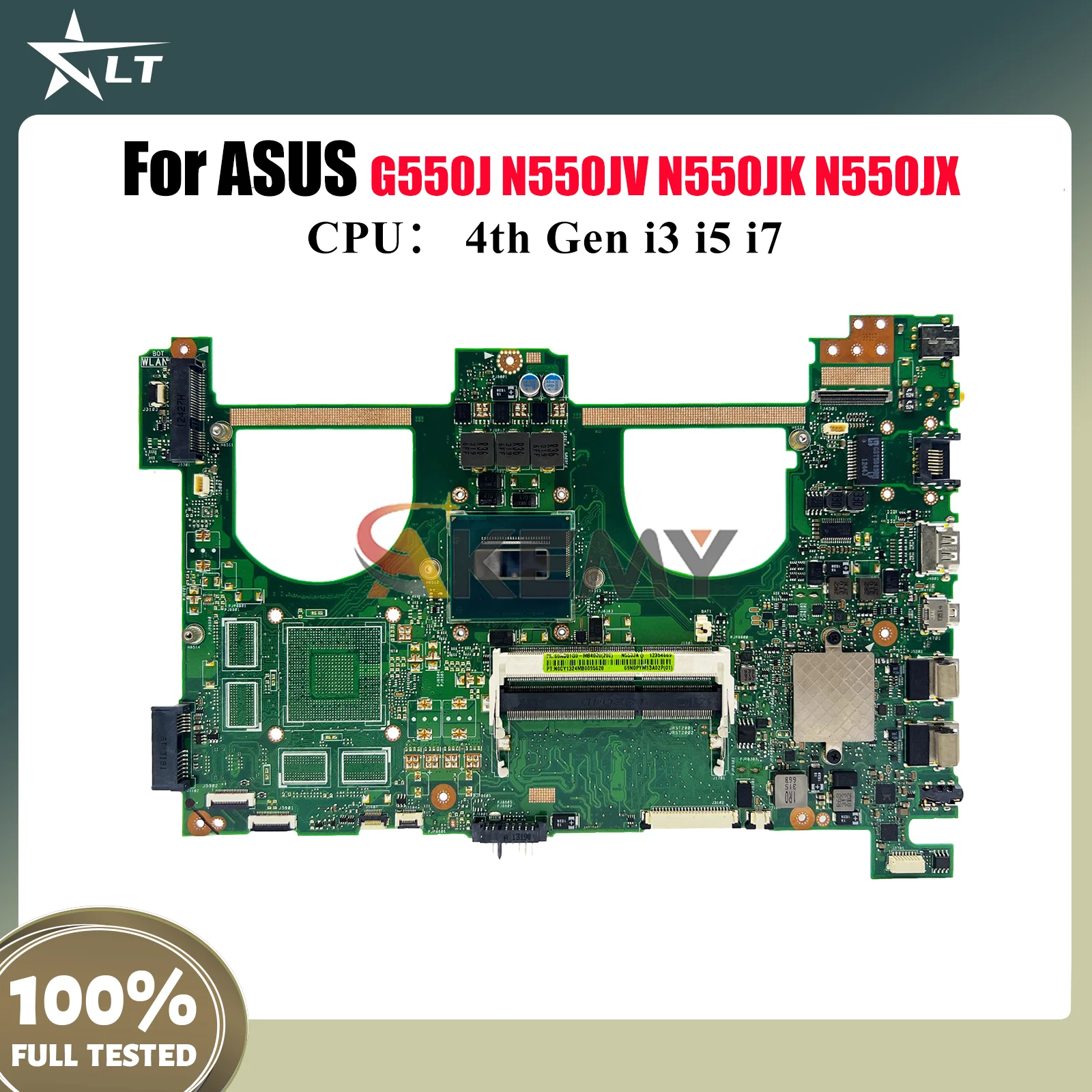 

N550JA Laptop Motherboard For ASUS ROG N550JV N550J N550JX N550JK G550J Notebook Mainboard With i3 i5 i7 CPU 100% tests OK stk
