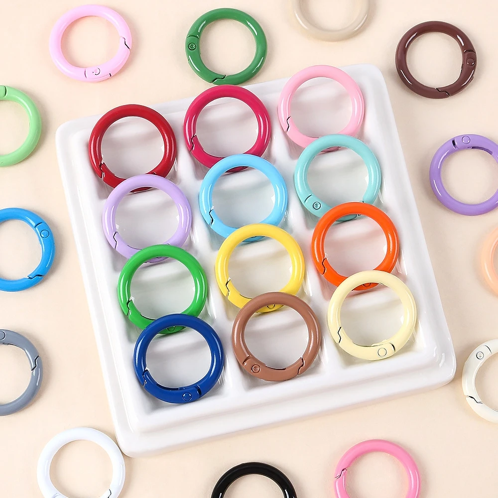 5-10 Stück 25/35/41mm Metall O-Ring Federverschluss Öffnbarer Runder Karabiner Schlüsselanhänger Clips Haken Verbinder DIY Bastelzubehör – Detail 3