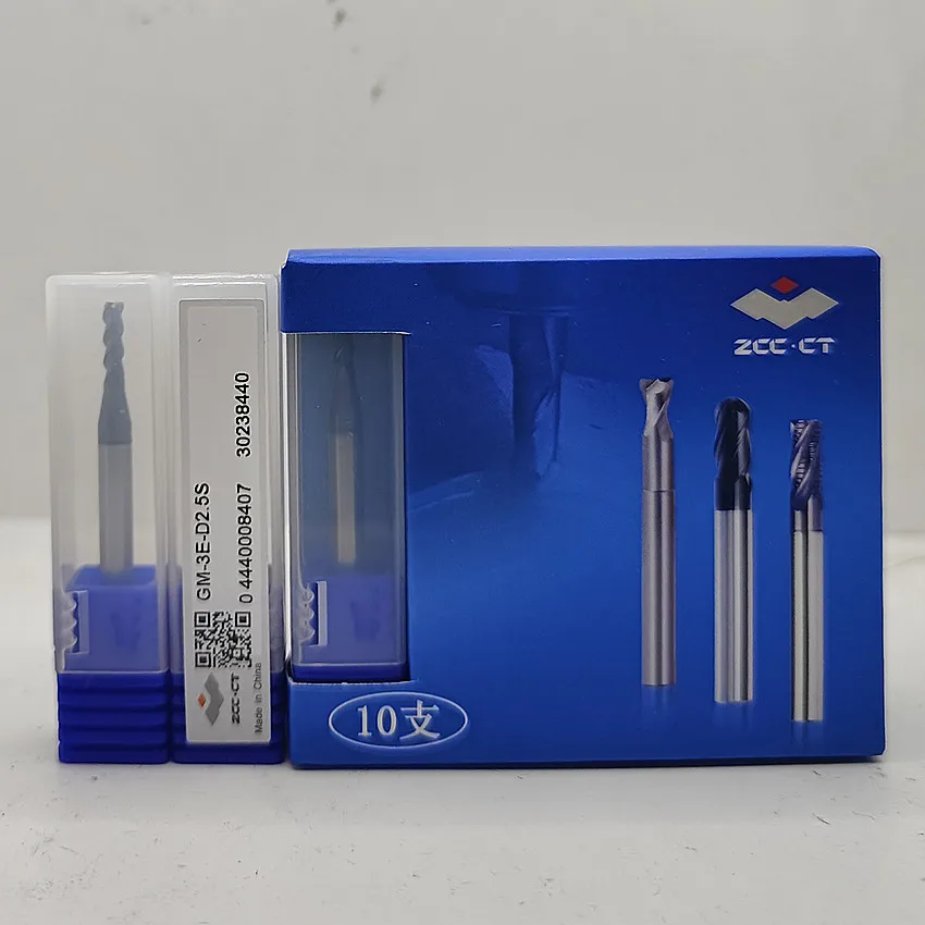 GM-3E-D2.5S ZCC.CT GM-3E Three blade straight shank flat end milling cutter Φ2.5*4*8*50 3T Flat end mills 3 Flute Flat End Mills