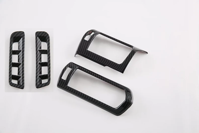 Carbon Fiber Style Air Vent Outlet Cover Dashboard Trim Bezel Frame Molding Garnish For Toyota Land Cruiser LC300 2021 2022 2023