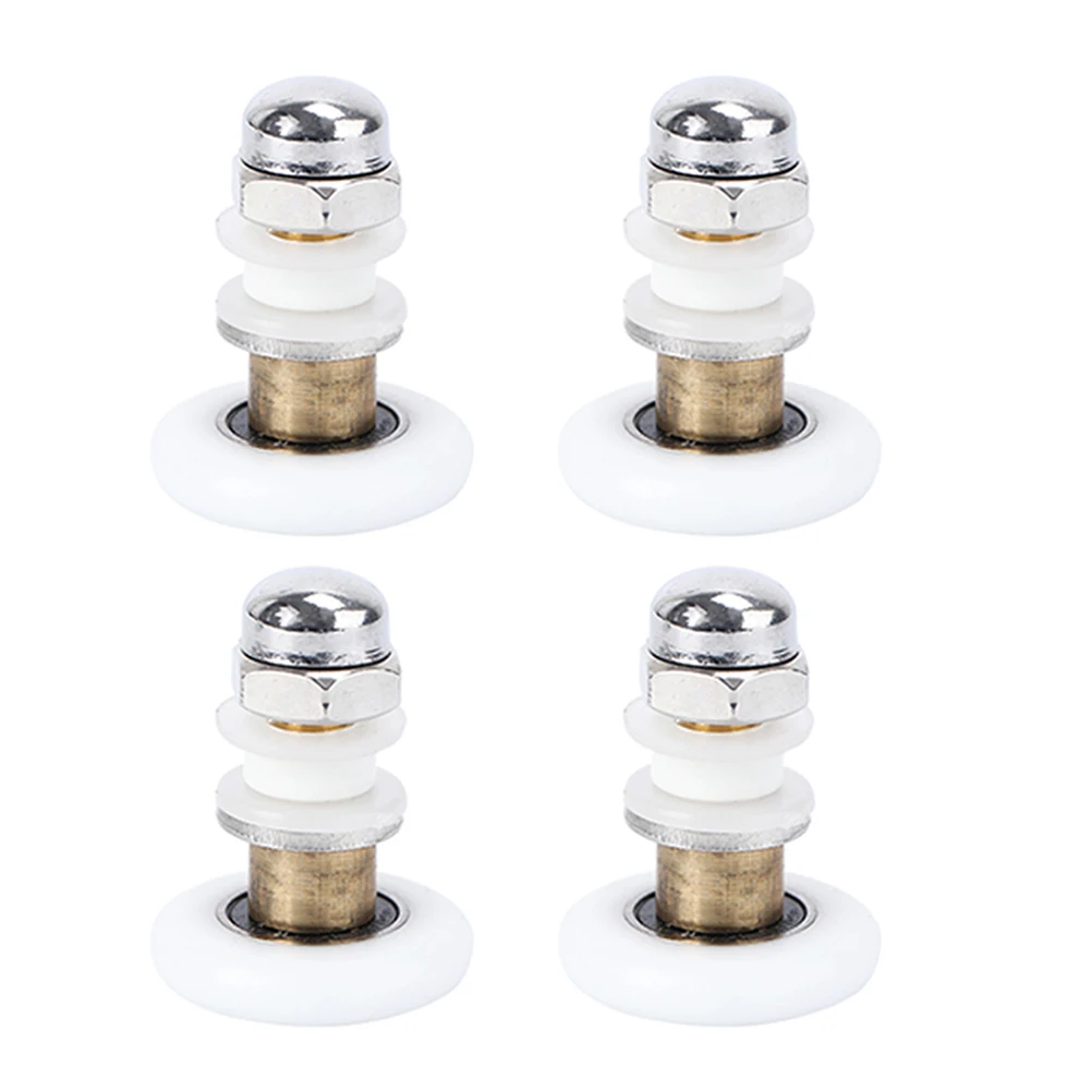 

4 Pcs Shower Door Rollers Glass Sliding Pulley Runner Wheels Stainless Steel Travel