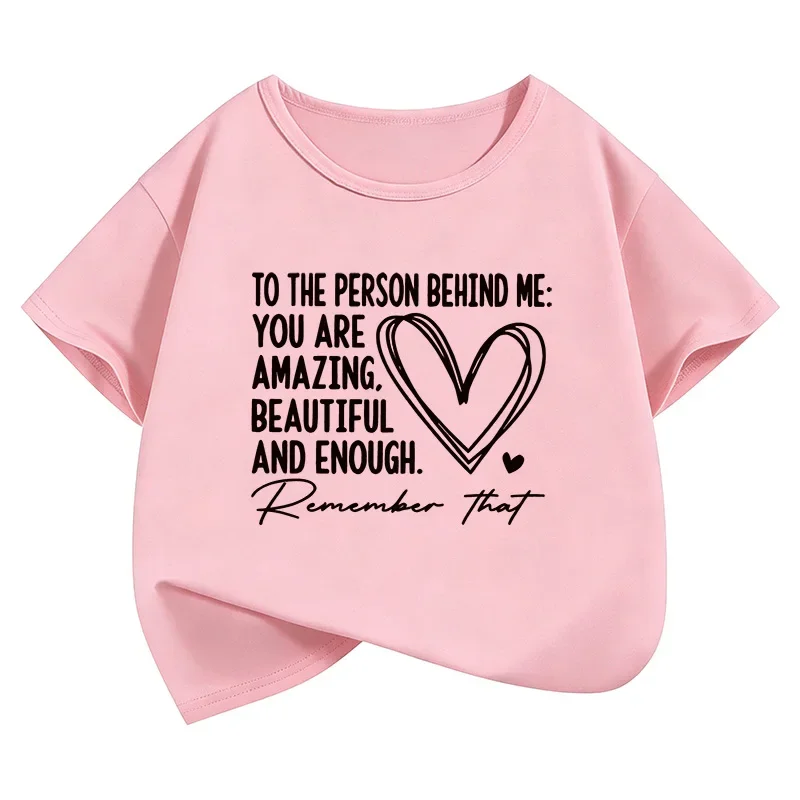Kids' Lovely Heart Design Funny T-Shirts Short Sleeve Casual Top Tee Shirt for Boys And Girls Summer Spring Children's Clothing