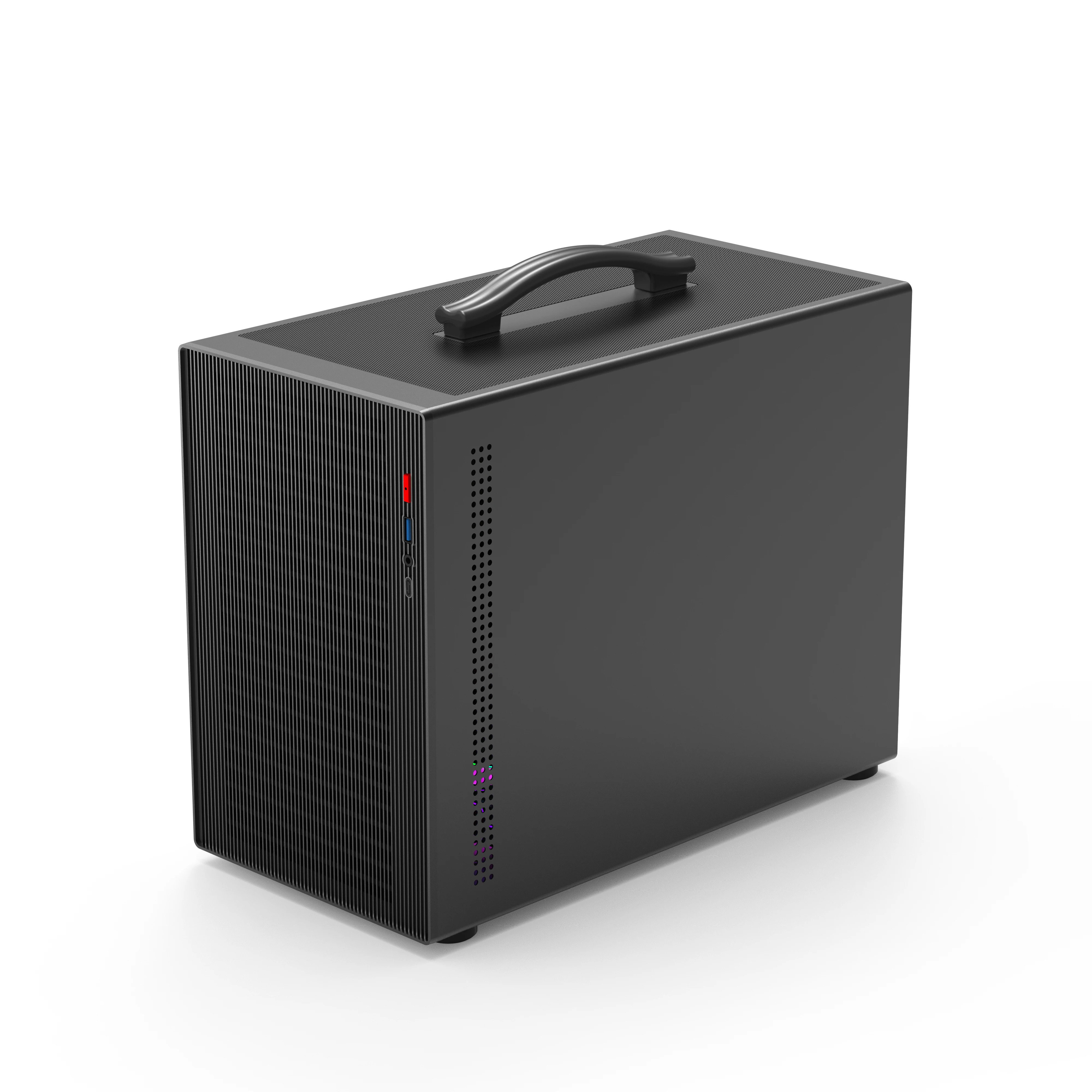 Power Train X-Gamerx M1 Gehäuse MATX/ITX Desktop Mini Glasseite Transparentes Gaming-Gehäuse Unterstützt ATX/SFX Netzteil PC-Gehäuse