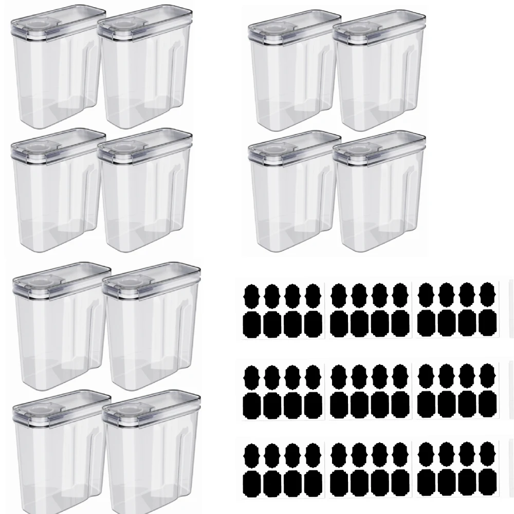 4L Lebensmittel-Aufbewahrungsbehälter 4er/8er/12er-Set Küchen-Aufbewahrungsboxen mit Luftdichtem Deckel Versiegelte Gläser Küchen-Getreide-Aufbewahrungsorganizer