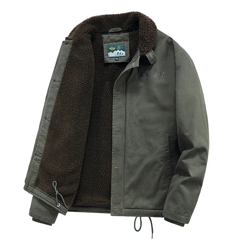 Chaqueta de felpa para hombre, abrigo forrado con Cuello de piel y capucha, Parka gruesa y cálida para el trabajo, ropa de otoño e invierno, novedad