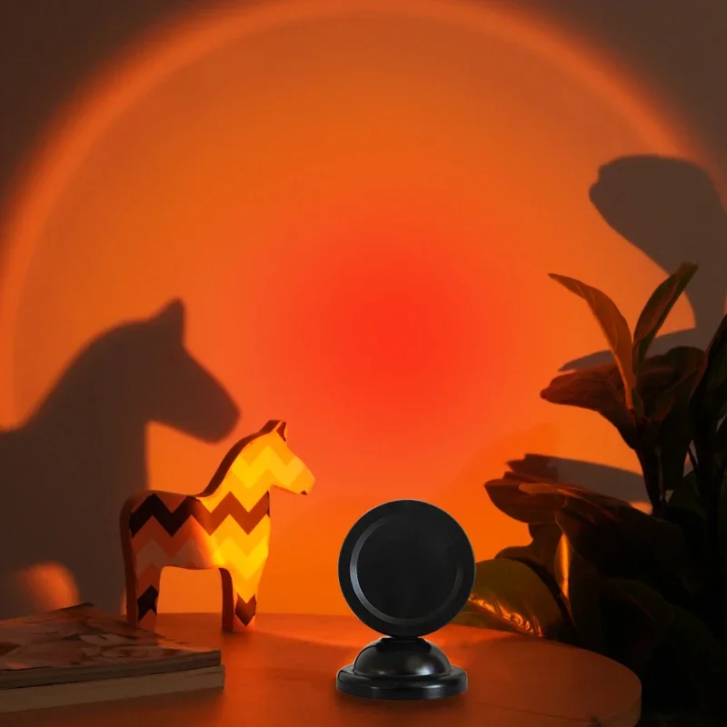 Sunset Rainbow Projector Night Light USB LED Atmosphere Lamp for Room Decoration Photography Gifts