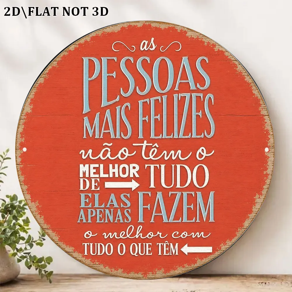 2D Flat, 1pc 8x8 Inch / 20x20cm Round Sign, Vintage Decorative Plaque with 